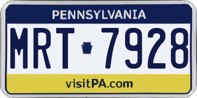 PA license plate MRT7928