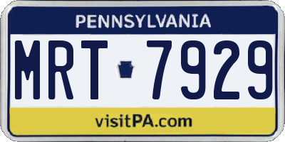 PA license plate MRT7929
