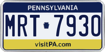 PA license plate MRT7930