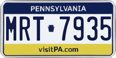 PA license plate MRT7935
