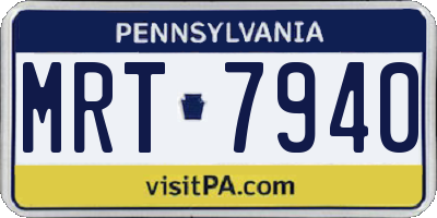 PA license plate MRT7940