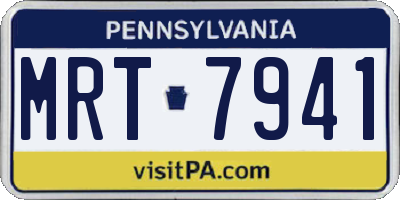 PA license plate MRT7941