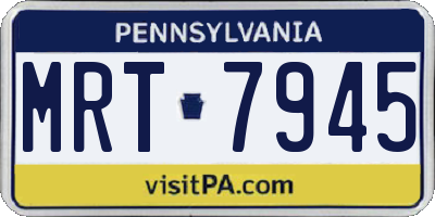 PA license plate MRT7945