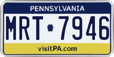 PA license plate MRT7946