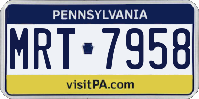 PA license plate MRT7958