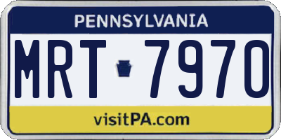 PA license plate MRT7970