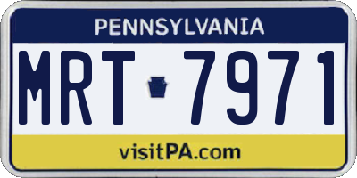 PA license plate MRT7971