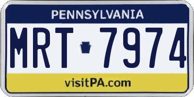 PA license plate MRT7974