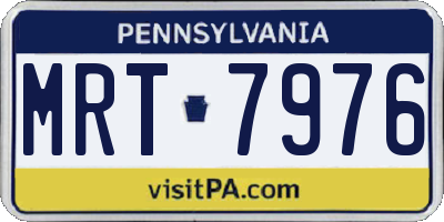 PA license plate MRT7976