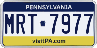 PA license plate MRT7977