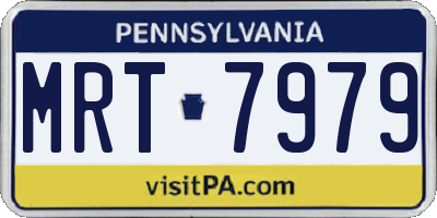 PA license plate MRT7979