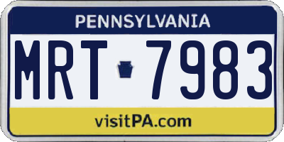 PA license plate MRT7983