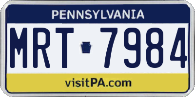 PA license plate MRT7984