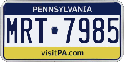 PA license plate MRT7985