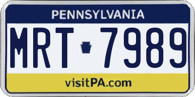 PA license plate MRT7989