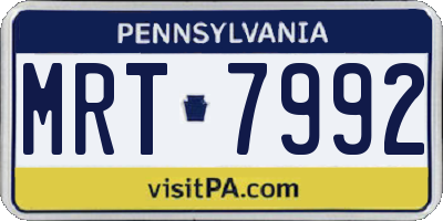 PA license plate MRT7992