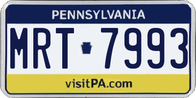 PA license plate MRT7993
