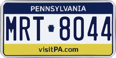 PA license plate MRT8044