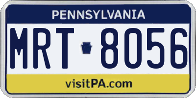 PA license plate MRT8056