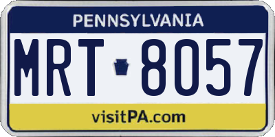 PA license plate MRT8057
