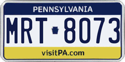 PA license plate MRT8073