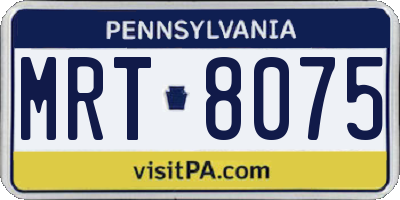 PA license plate MRT8075