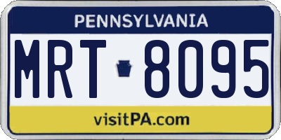 PA license plate MRT8095