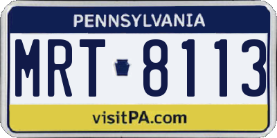 PA license plate MRT8113