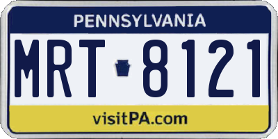 PA license plate MRT8121
