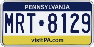 PA license plate MRT8129