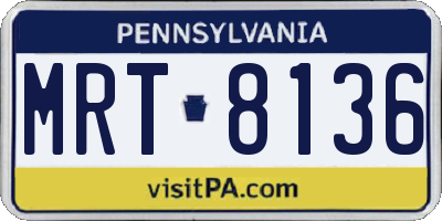 PA license plate MRT8136