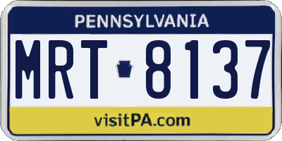 PA license plate MRT8137