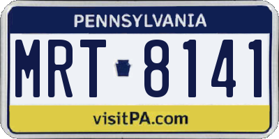 PA license plate MRT8141