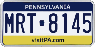 PA license plate MRT8145
