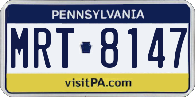 PA license plate MRT8147