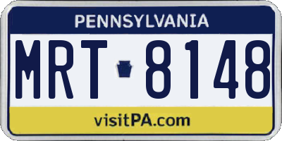 PA license plate MRT8148