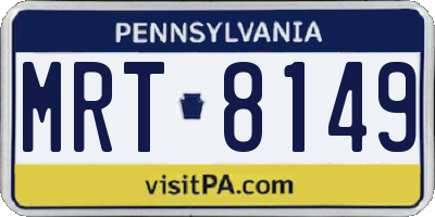 PA license plate MRT8149