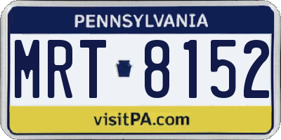 PA license plate MRT8152