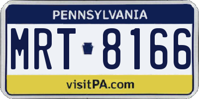 PA license plate MRT8166