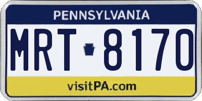 PA license plate MRT8170