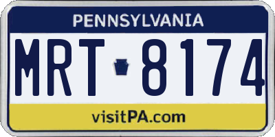 PA license plate MRT8174