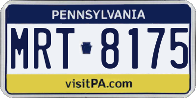 PA license plate MRT8175