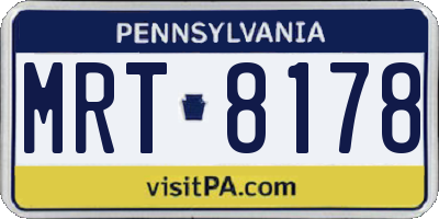 PA license plate MRT8178