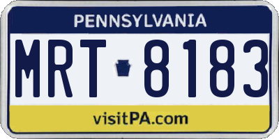 PA license plate MRT8183