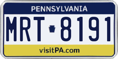 PA license plate MRT8191