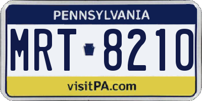 PA license plate MRT8210