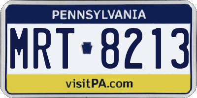 PA license plate MRT8213
