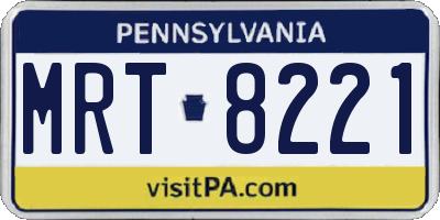 PA license plate MRT8221