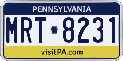 PA license plate MRT8231