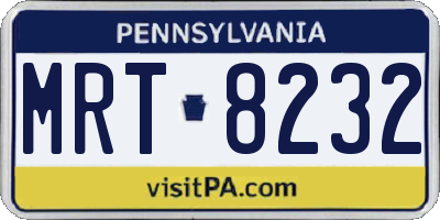 PA license plate MRT8232